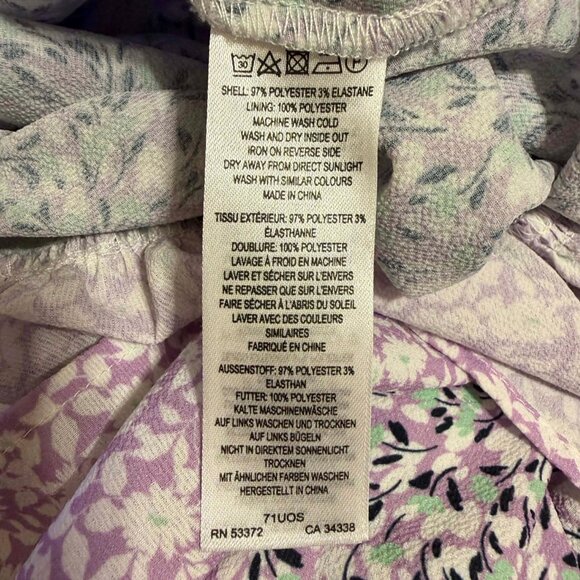 French Connection Enora Vernoa Lilac Bustier Floral Ruffle Midi Dress Size 6 - Picture 10 of 10